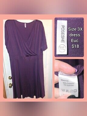 Poseshe Women's Deep Purple Wrap-Front Midi Dress